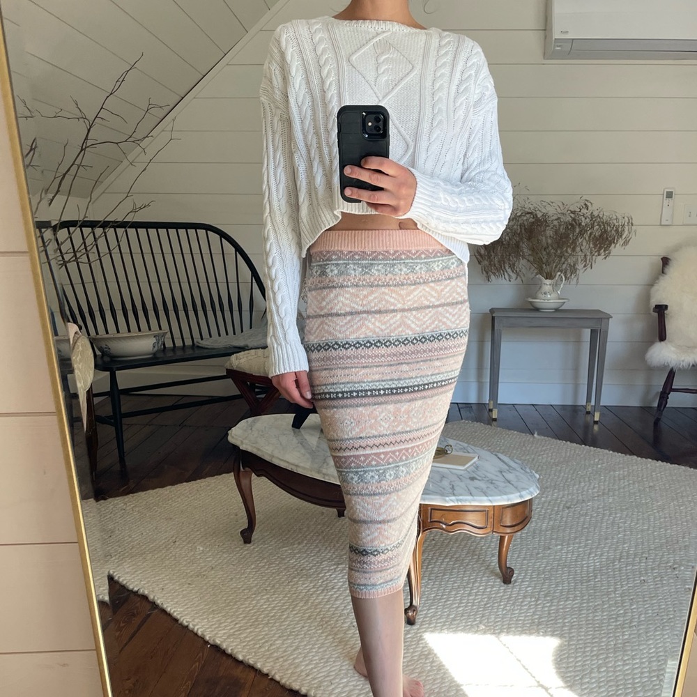 Vintage Liz Sport High Waisted Sweater Skirt
